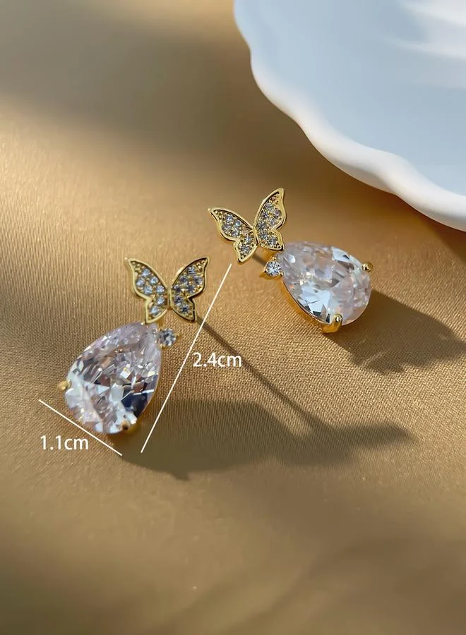 Take Two  Take Two Butterfly Decor Embellished Drop Earrings for Women | Best Price UAE