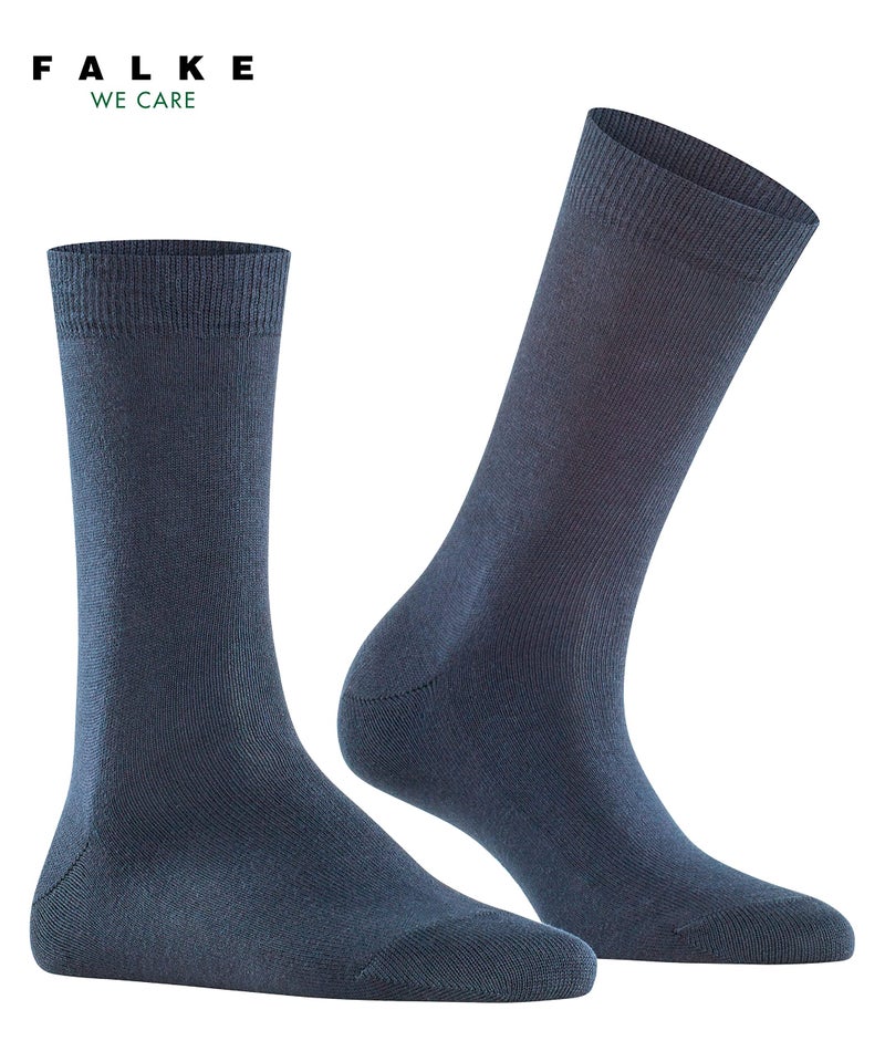 FALKE Women's Softmerino Socks, Light, Merino Wool Cotton, Crew Length, Classic Trouser Socks, Trendy Work Clothing, Blue (Dark Navy 6379), 9.5-10.5, 1 Pair - Image 2