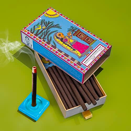 PHOOL LUXURY INCENSE عود فخامة فحم خالي من البامبو | أعواد دهوب تولسي (ريحان مقدس) للصلاة، التأمل والأرتي | عود طبيعي خالي من المواد الكيميائية ودخان | حامل دهوب مجاني - Image 4