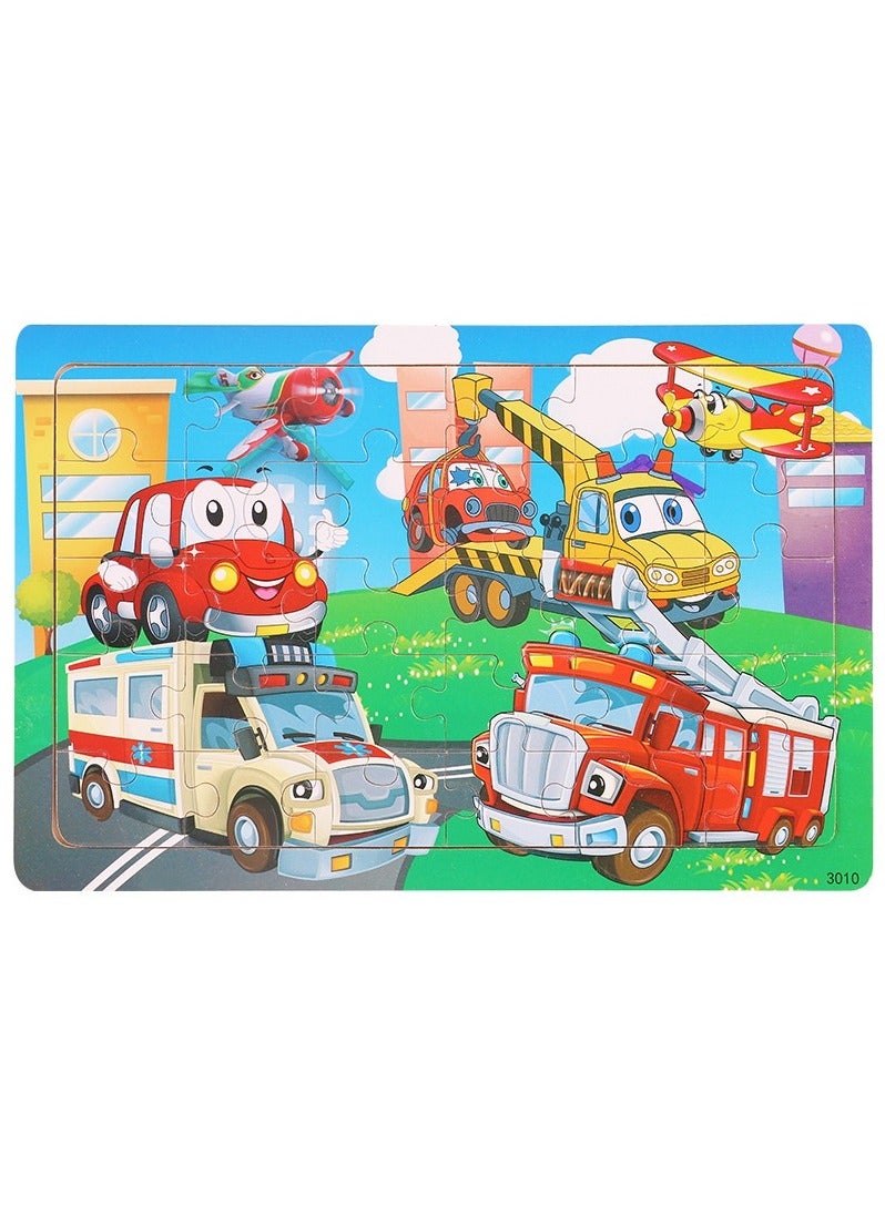 Wooden Jigsaw Puzzle Set for Kids Aged Three to Six, Six Piece Educational Puzzle and Thirty Colorful Pieces for Toddlers, Learning Toys for Boys and Girls, Ideal for Ages Three Four Five and Six - Image 2