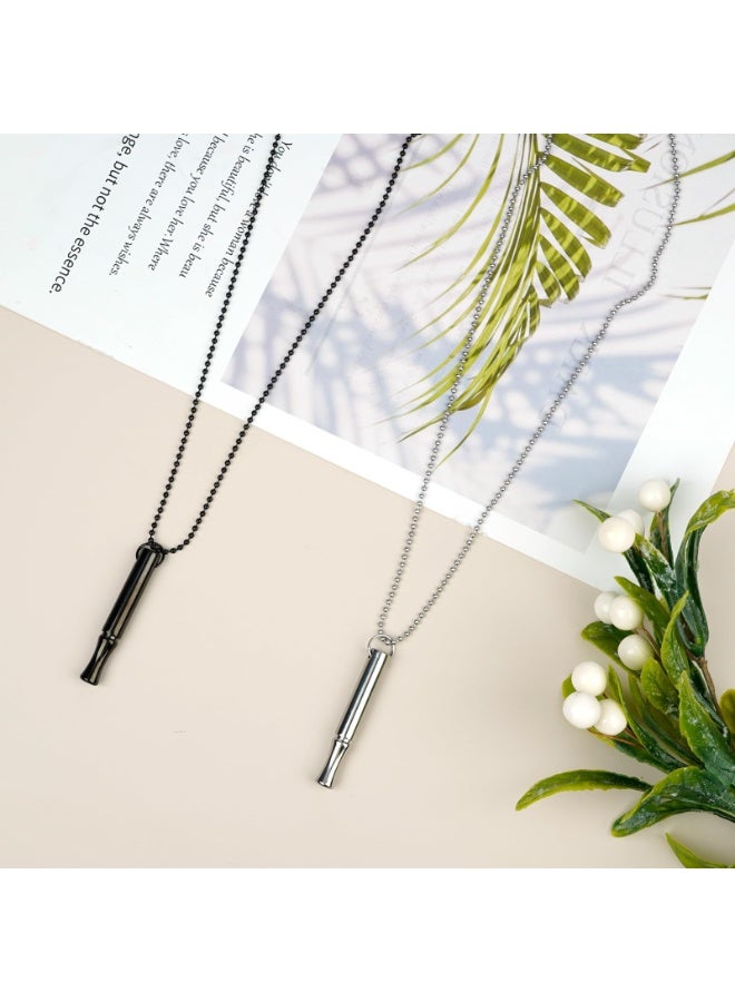 كوفوز 2 جهاز كمبيوتر شخصي قلادة الإغاثة من القلق قلادة الإغاثة من الإجهاد المحمولة قلادة واعية مجموعة قلادة التنفس الفولاذ الفولاذ المقاوم للصدأ قلادة الصفارة للرجال النساء التأمل الإغاثة من القلق - Image 2