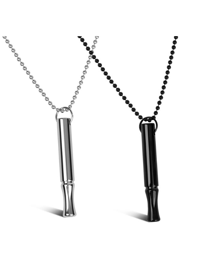 كوفوز 2 جهاز كمبيوتر شخصي قلادة الإغاثة من القلق قلادة الإغاثة من الإجهاد المحمولة قلادة واعية مجموعة قلادة التنفس الفولاذ الفولاذ المقاوم للصدأ قلادة الصفارة للرجال النساء التأمل الإغاثة من القلق - Image 1