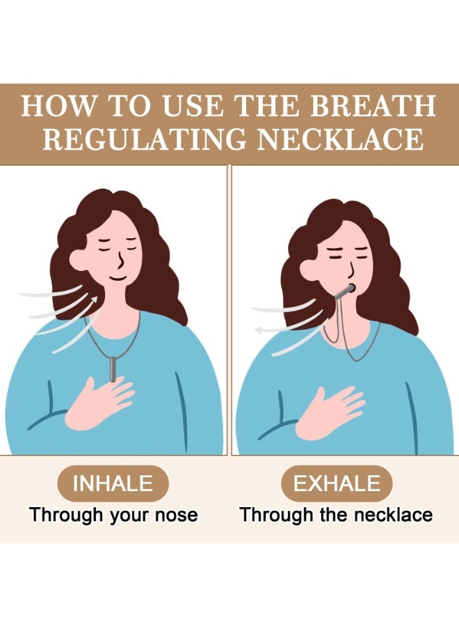 كوفوز 2 جهاز كمبيوتر شخصي قلادة الإغاثة من القلق قلادة الإغاثة من الإجهاد المحمولة قلادة واعية مجموعة قلادة التنفس الفولاذ الفولاذ المقاوم للصدأ قلادة الصفارة للرجال النساء التأمل الإغاثة من القلق - Image 5