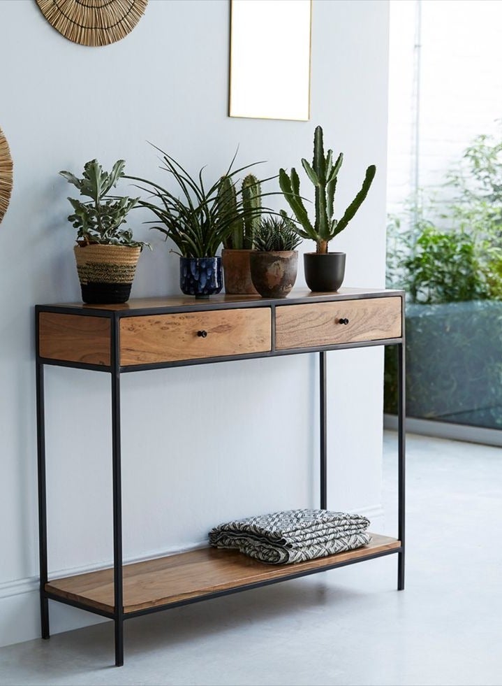 إيه جي دي طاولة مدخل جانبية مع درجين ورف سفلي بتصميم عصري 100X33X90سم - Image 3