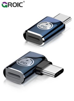 GROIC 2 Pack USB C Male to Lightning Female Adapter, 90 Degree Angle USB C to Lightning Connector for iPhone 15/15 Pro/15 Pro Max/15 Plus, iPad Air, Galaxy, Pixel, Support Charging and Data Transfer  - Image 1