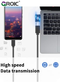 GROIC 2 Pack USB C Male to Lightning Female Adapter, 90 Degree Angle USB C to Lightning Connector for iPhone 15/15 Pro/15 Pro Max/15 Plus, iPad Air, Galaxy, Pixel, Support Charging and Data Transfer  - Image 4