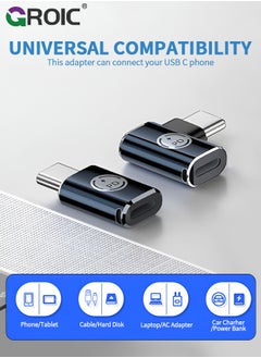 GROIC 2 Pack USB C Male to Lightning Female Adapter, 90 Degree Angle USB C to Lightning Connector for iPhone 15/15 Pro/15 Pro Max/15 Plus, iPad Air, Galaxy, Pixel, Support Charging and Data Transfer  - Image 2