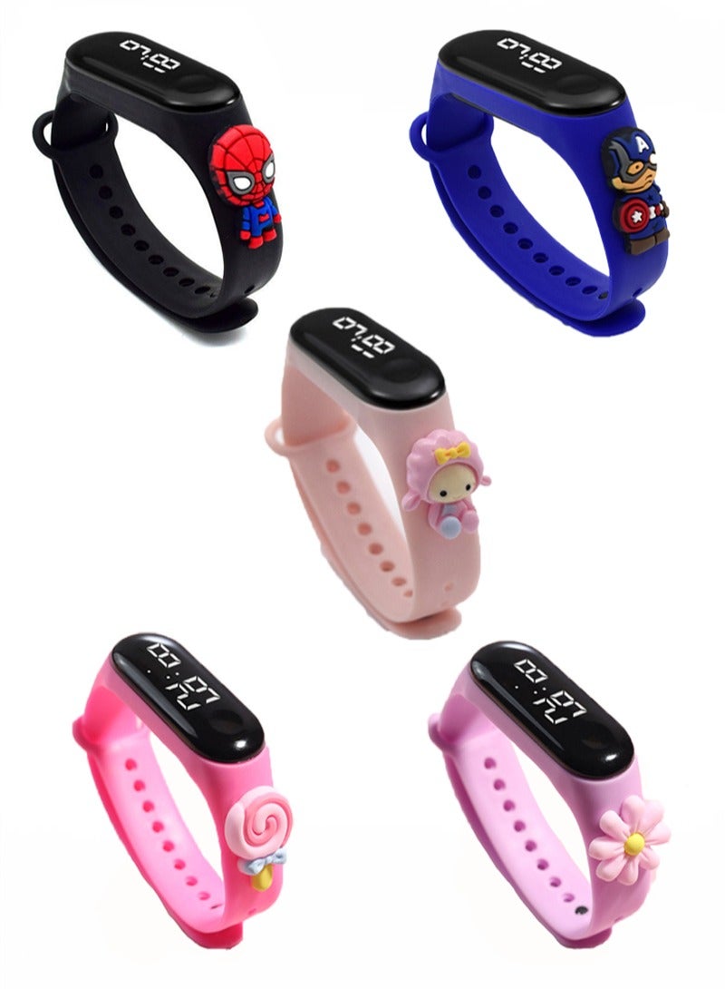  المانجا الصينية M3 كارتون سوار الأطفال LED إلكتروني مقاوم للماء ساعة لمسية هدية للأطفال - Image 1