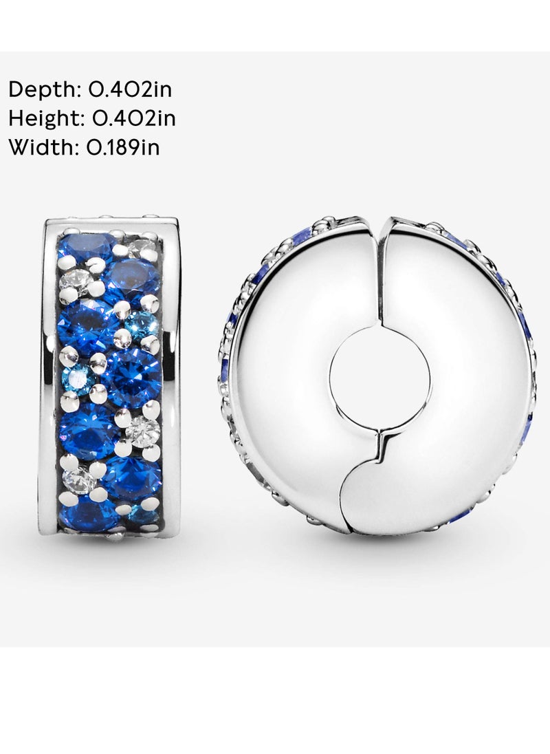 PANDORA - PANDORA Jewelry Blue Pave Clip Crystal and Cubic Zirconia Charm 791817NSBMX - Image 1