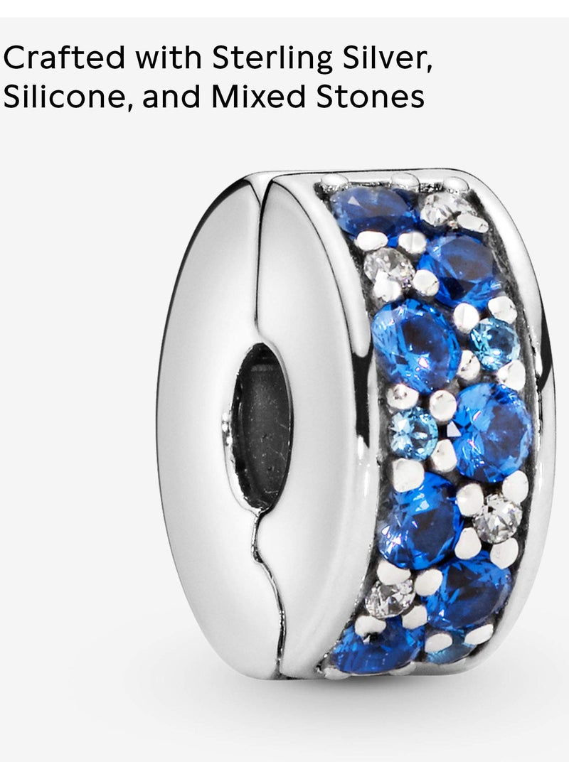 PANDORA - PANDORA Jewelry Blue Pave Clip Crystal and Cubic Zirconia Charm 791817NSBMX - Image 1