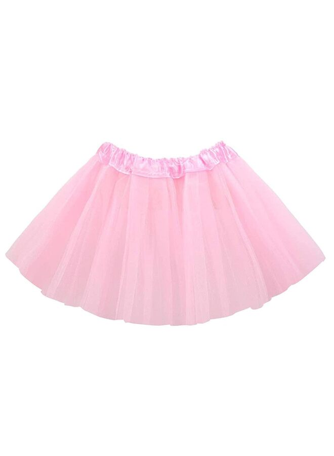 LAMAY Tutu skirt,Kids dress,Layered Tulle Tutu for Girls, 4 Layer Tulle Tutu, Bow Girls, Ballet Dress Up Kids Tutu (Pink) - Image 1