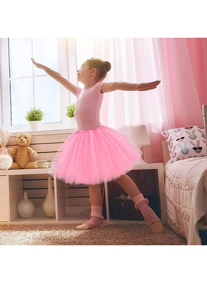 LAMAY Tutu skirt,Kids dress,Layered Tulle Tutu for Girls, 4 Layer Tulle Tutu, Bow Girls, Ballet Dress Up Kids Tutu (Pink) - Image 4