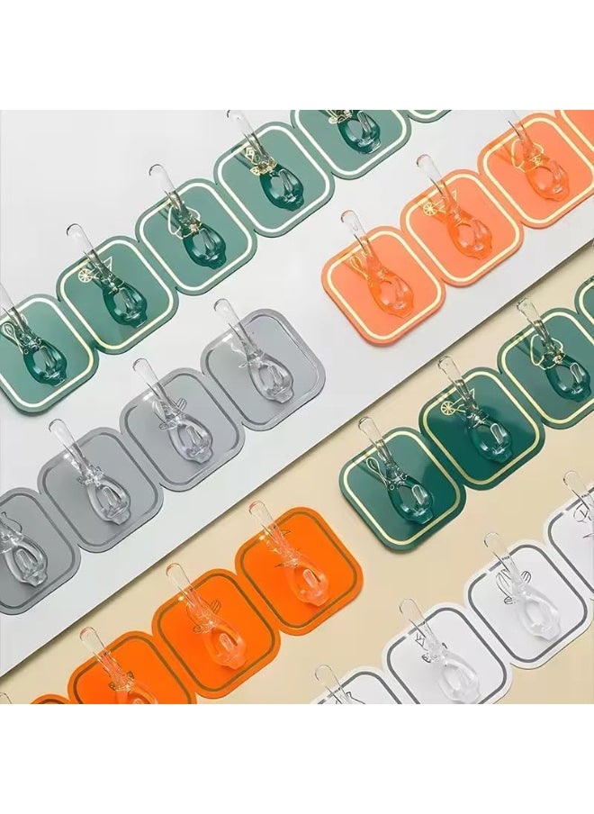 Magic Adhesive Hangers 6 Hooks Strong Self Adhesive Detachable Wall Hanger for Home Kitchen Office Bathroom Bedroom Door Organizer Accessories Plastic (Color:Random) 1 Piece  - Image 1