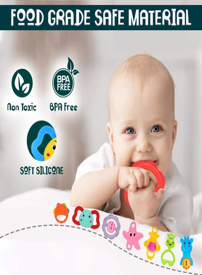 Leaffybezz Toddler Plastic Non-Toxic Colourful Lovely Attractive Rattles For New Born Babies,Bacchon Ke Khilaune,Shaking Rattle Toys For Kids-Multicolor (Pack Of 8 Piece) - Image 3