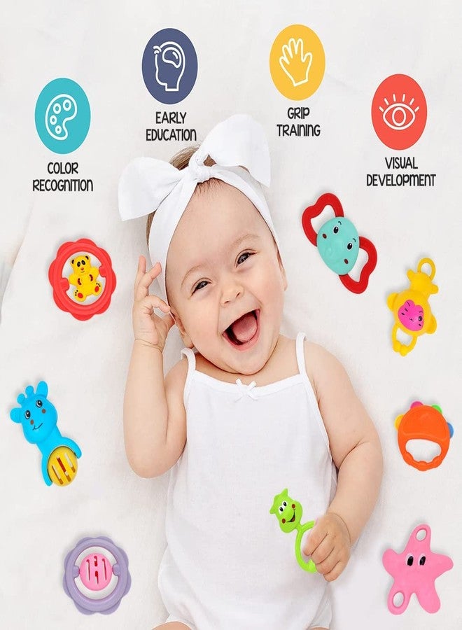 Leaffybezz Toddler Plastic Non-Toxic Colourful Lovely Attractive Rattles For New Born Babies,Bacchon Ke Khilaune,Shaking Rattle Toys For Kids-Multicolor (Pack Of 8 Piece) - Image 5