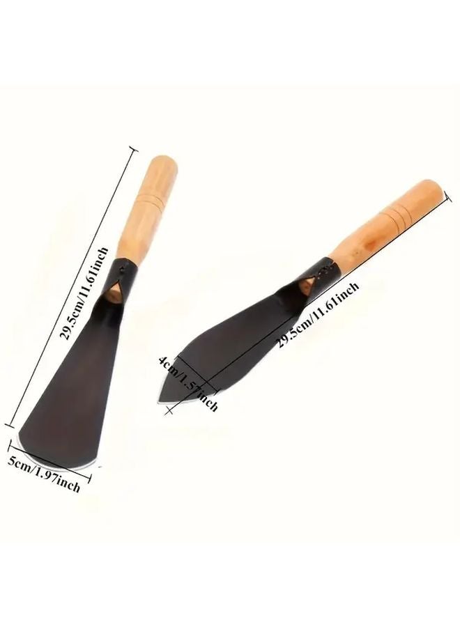 2pcs Heavy Duty Metal Garden Trowel Set With Ergonomic Handle For Digging Weeding Transplanting - Image 3