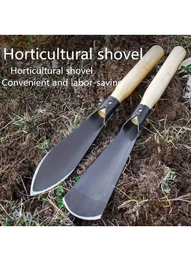 2pcs Heavy Duty Metal Garden Trowel Set With Ergonomic Handle For Digging Weeding Transplanting - Image 2