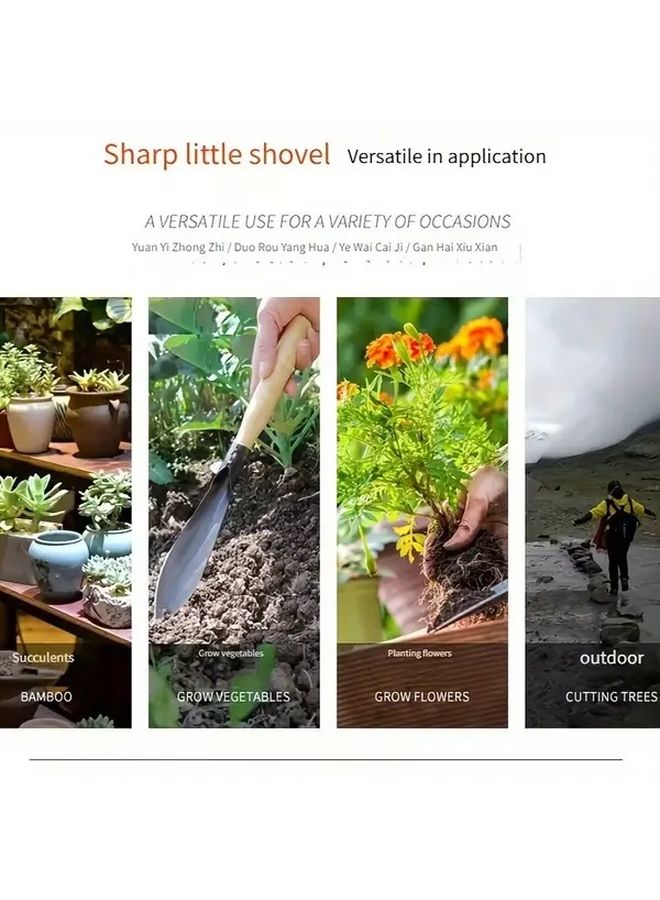 2pcs Heavy Duty Metal Garden Trowel Set With Ergonomic Handle For Digging Weeding Transplanting - Image 4