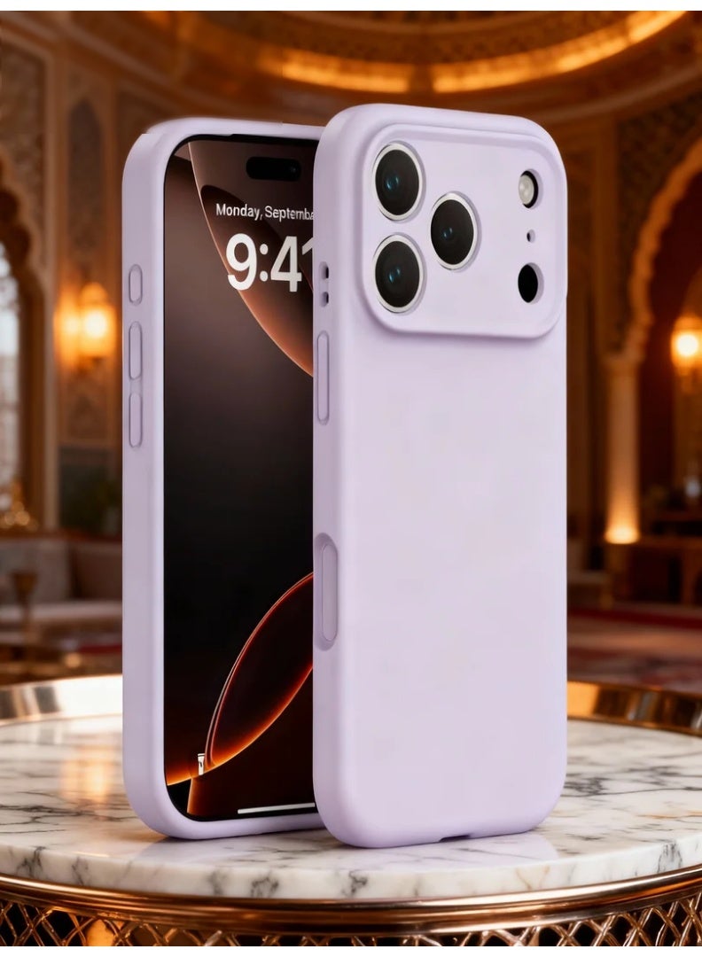 Orange Life Phone Case for iPhone 17 Pro Max Liquid Silicone Protective Cover with Precise Cutouts Shockproof Design AI Button Support Soft Touch Anti-Fingerprint Full Coverage Camera Protection Slim Fit Drop Protection Everyday Use Lavender Purple Color - Image 5