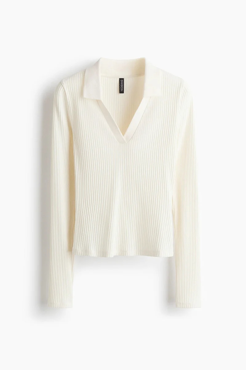 اتش اند ام بلوزة بياقة مرنة