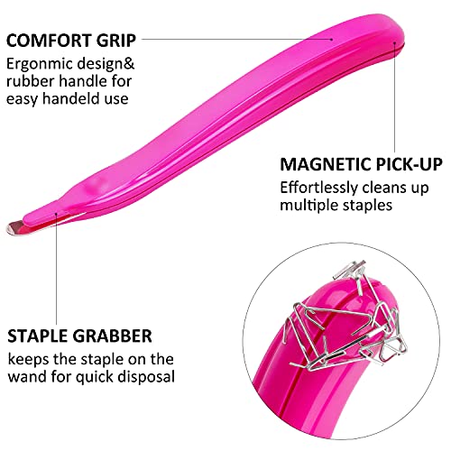 ZZTX 3 PCS Professional Magnetic Staple Remover Puller Staples Remover Staple Removal Tool for School Office Home(Blue, Rose, Green) - Image 3