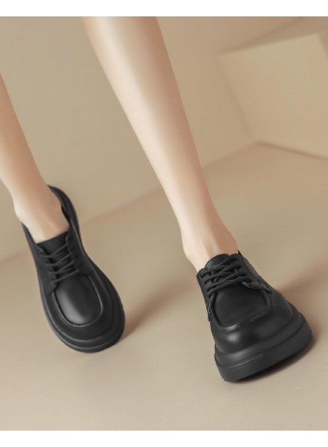 ZHR One Shoe, Two Styles - Women's Minimalist Commuter Shoes, Fashionable Thick-soled Leather Flats In British Style - Image 1