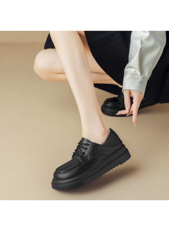ZHR One Shoe, Two Styles - Women's Minimalist Commuter Shoes, Fashionable Thick-soled Leather Flats In British Style - Image 3
