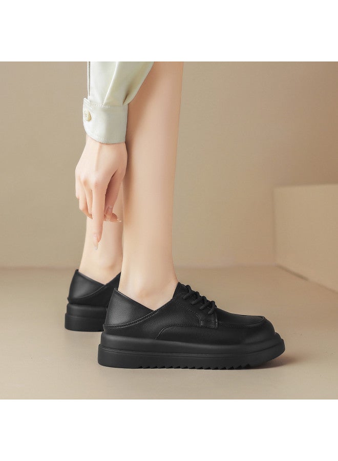 ZHR One Shoe, Two Styles - Women's Minimalist Commuter Shoes, Fashionable Thick-soled Leather Flats In British Style - Image 4