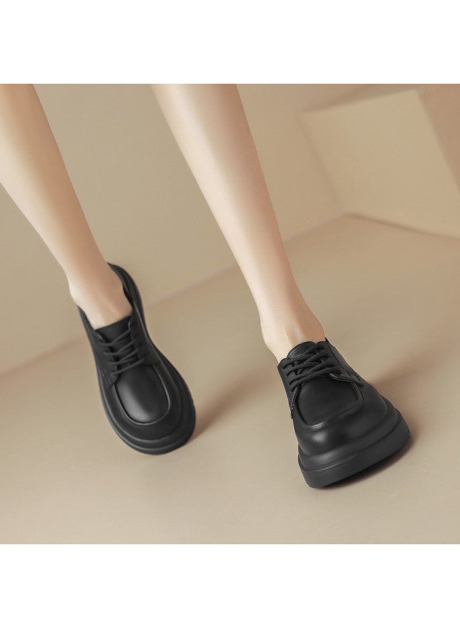 ZHR One Shoe, Two Styles - Women's Minimalist Commuter Shoes, Fashionable Thick-soled Leather Flats In British Style - Image 2