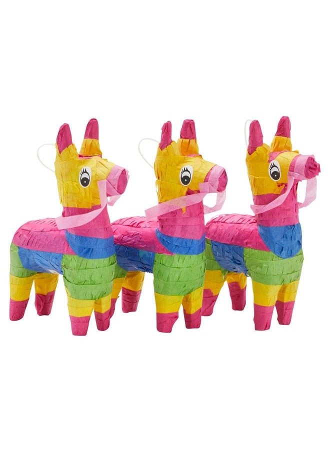 Juvale 3 Piece Mini Rainbow Donkey Pinata Set For Cinco De Mayo Party Decorations, Birthdays, Mexican Fiesta Supplies (4 X 7.5 X 2 In)  - Image 2