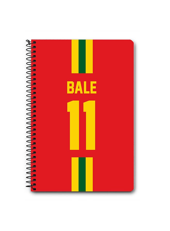 Stylizedd Designer A5 Spiral Notebook Memo Notepad Journal - Football Team - Wales Player Name - Bale - Image 1