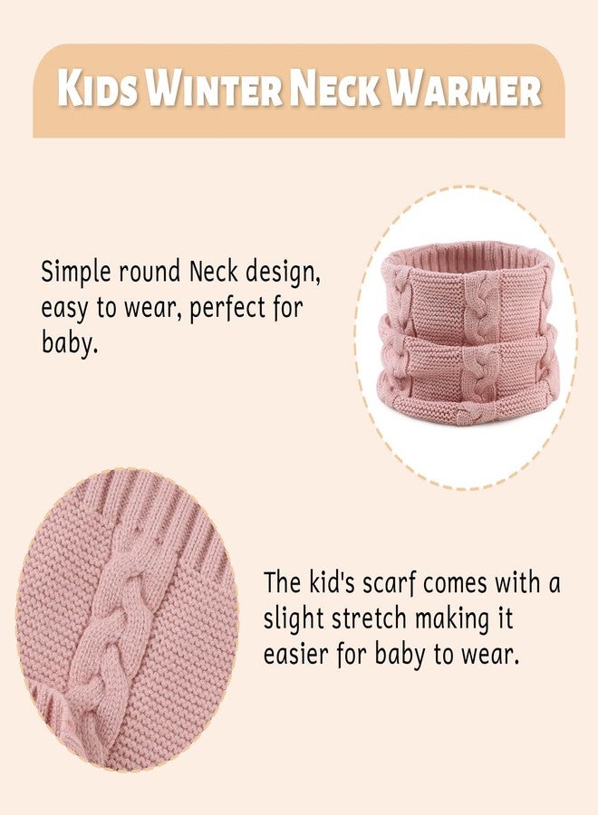 OMUKY Kids Scarf Knitted Neck Warmer infant Toddler Girls Boys Cold Weather Soft Scarves(SkinPink) - Image 2