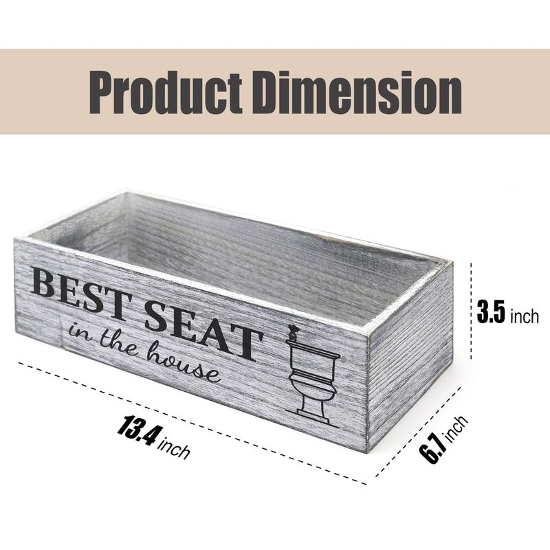 CuffUp Rustic Farmhouse Bathroom Decor Box, Toilet Paper Basket with 2 Sides Signs, Gray-wash Your Hands - Image 4
