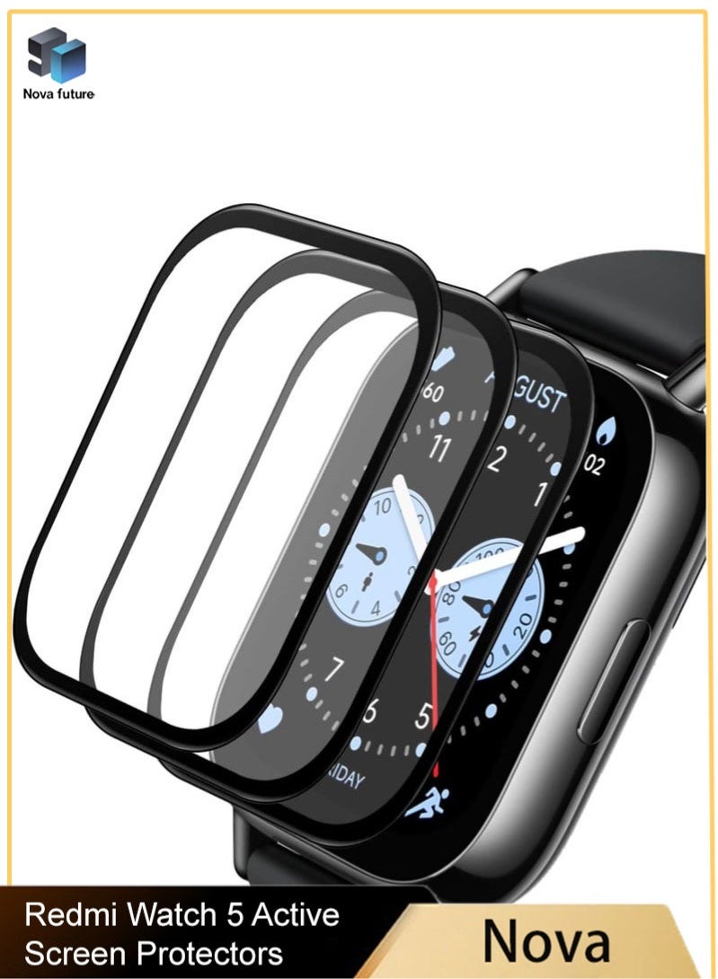 Nova future 3 Pcs Screen Protectors for Redmi Watch 5 Active Ultra-HD Full Coverage Screen Protector Film - Image 1