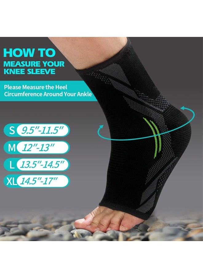 Generic Ankle Compression Braces 1 Pair Ankle Sleeves for Ankle Sprains, Injury Recovery, Joint Pain, Achilles Tendonitis Support, Plantar Fasciitis Socks Reduce Swelling and Heel Pain (XL) Nylon  - Image 4