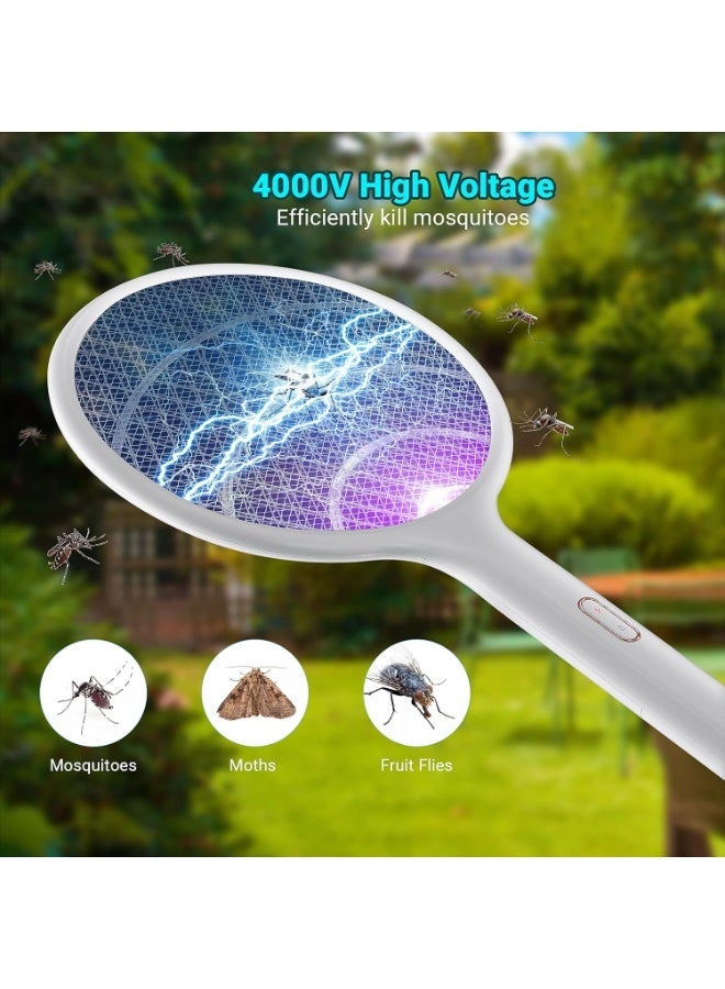 جيهام مضرب كهربائي للذباب والحشرات، قاتل البعوض ثنائي الوضع مع ضوء أرجواني للبعوض، قاعدة قابلة لإعادة الشحن للاستخدام الداخلي والخارجي في المنزل والمكتب والفناء الخلفي والتخييم (عبوة واحدة) - Image 3