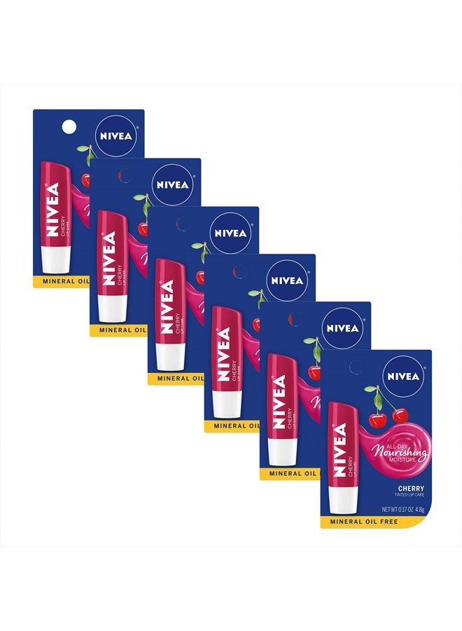 Nivea Cherry Lip Care - Tinted Red for Beautiful, Moisturized Lips - .17 oz. Stick (Pack of 6)  - Image 1