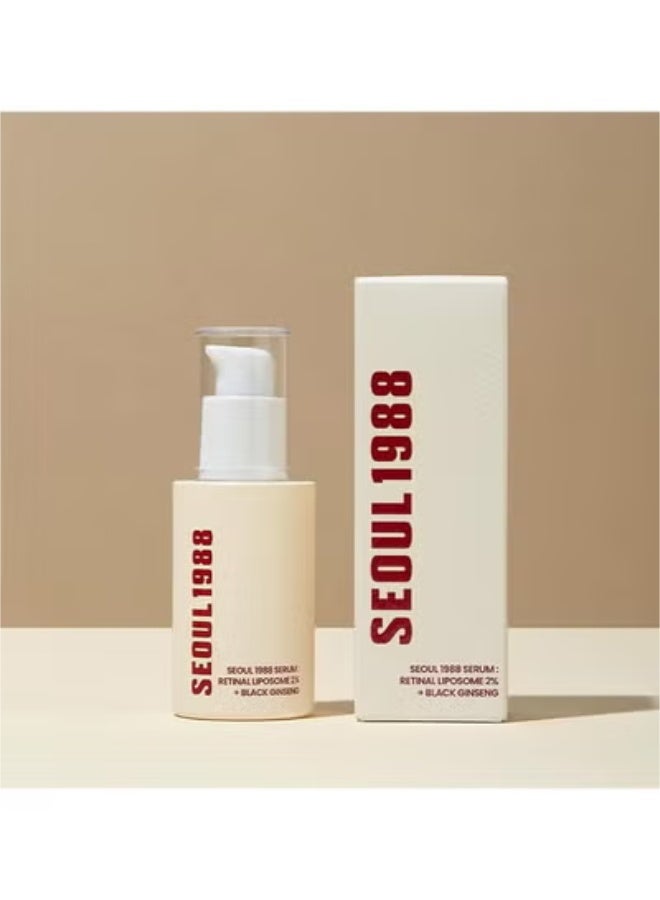 K-SECRET KSECRET SEOUL 1988 Serum : Retinal Liposome 2% + Black Ginseng, 30ml/1.01fl.oz | 58% Black Ginseng Extract with Retinal, Bakuchiol, Vitamin C & 3 Peptides for Wrinkle Care | Korean Skincare(Packaging May Vary) - Image 1