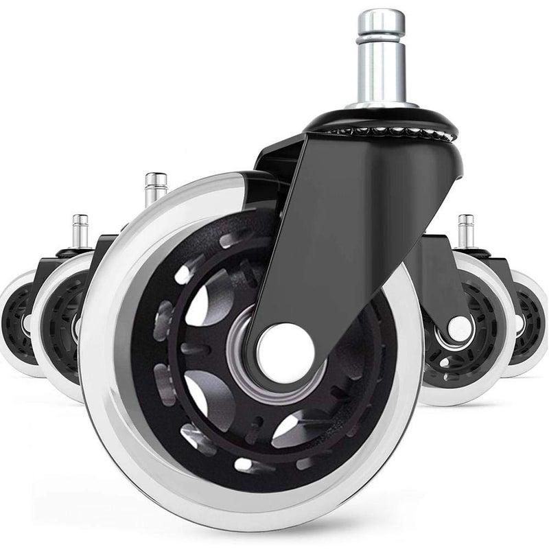 BF BRIGHTFIELD Universal Office Chair Caster Wheels Set of 5 Heavy Duty Safe for All Floors Including Hardwood 3 Rollerblade Rubber Replacement for Desk Floor Mats - Image 1