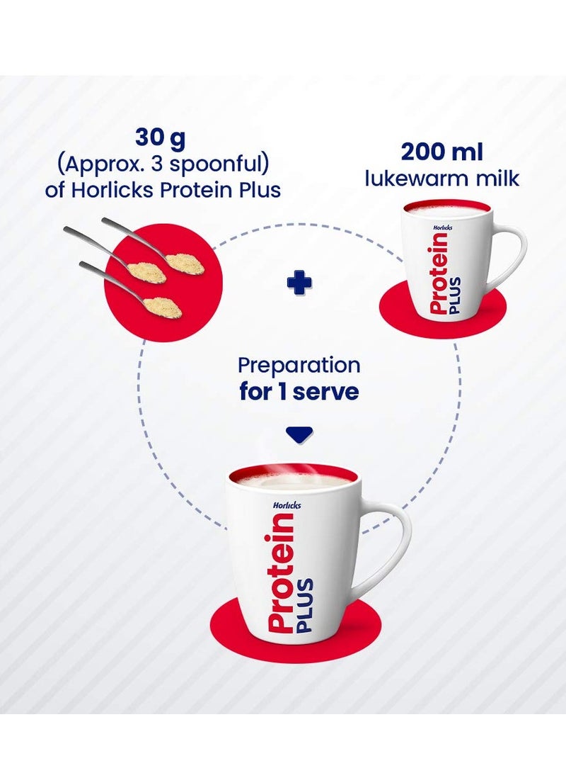 Protein Plus Vanilla High Protein Drink for Adults 400 g Jar Whey Soy & Casein Powder Blend For Muscle Mass & Strength Veg