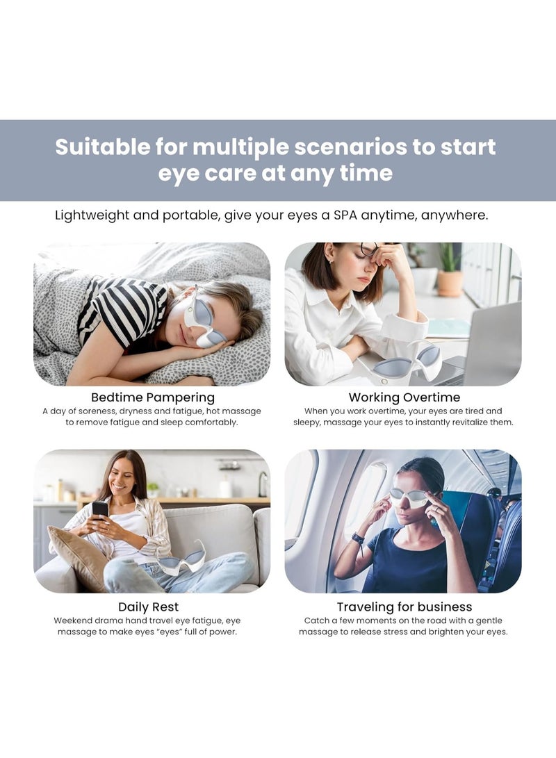 CMGTYYD Under-Eye Light Therapy Device, Beauty Device with Eye Massage for Relieve Eye Bags, Eye Fatigue, Dark Circles, with Gel and Glasses Strap (White & 3 modes) - Image 3