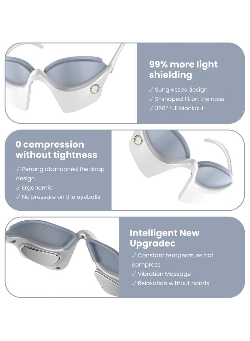CMGTYYD Under-Eye Light Therapy Device, Beauty Device with Eye Massage for Relieve Eye Bags, Eye Fatigue, Dark Circles, with Gel and Glasses Strap (White & 3 modes) - Image 4