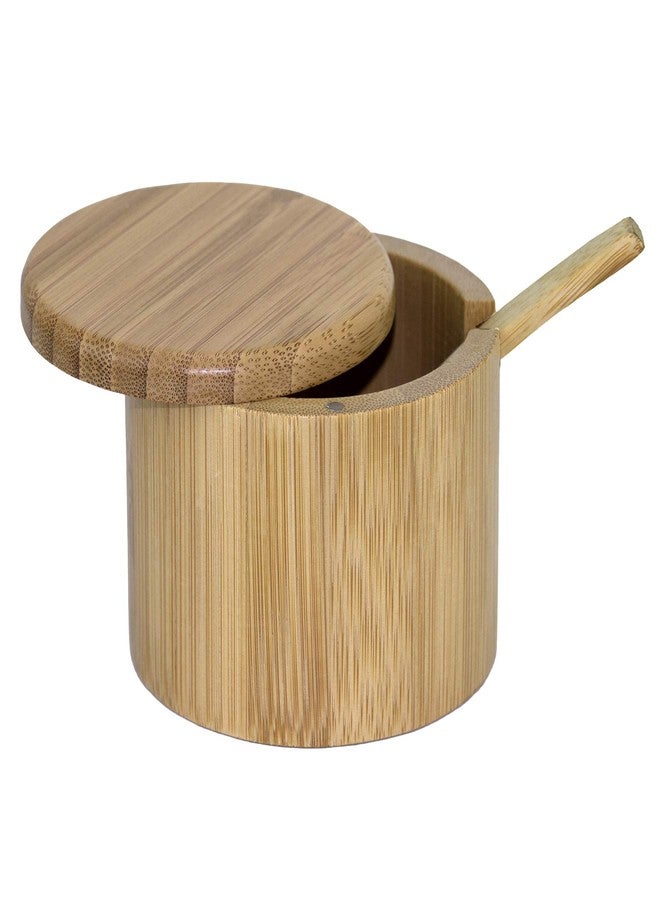 Totally Bamboo Little Dipper Salt Cellar Bamboo Storage Box with Magnetic Swivel Lid, 6 Ounce Capacity, Includes Salt Spoon - Image 1