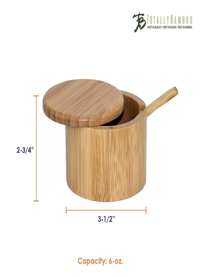 Totally Bamboo Little Dipper Salt Cellar Bamboo Storage Box with Magnetic Swivel Lid, 6 Ounce Capacity, Includes Salt Spoon - Image 5