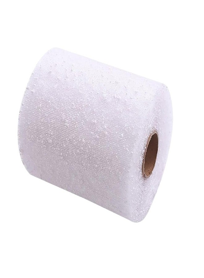VANTOBEST 1 Roll White Snow Dot Flower Bouquet Wrapping Mesh Paper Floral Wrapping Paper for Fresh Flowers Wedding Birthday Decoration (16 Yards) - Image 1