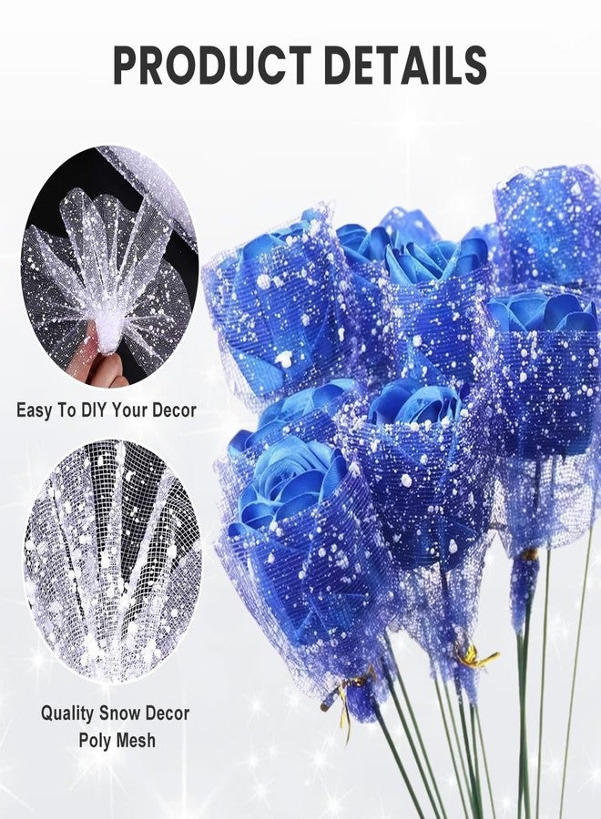 VANTOBEST 1 Roll White Snow Dot Flower Bouquet Wrapping Mesh Paper Floral Wrapping Paper for Fresh Flowers Wedding Birthday Decoration (16 Yards) - Image 3