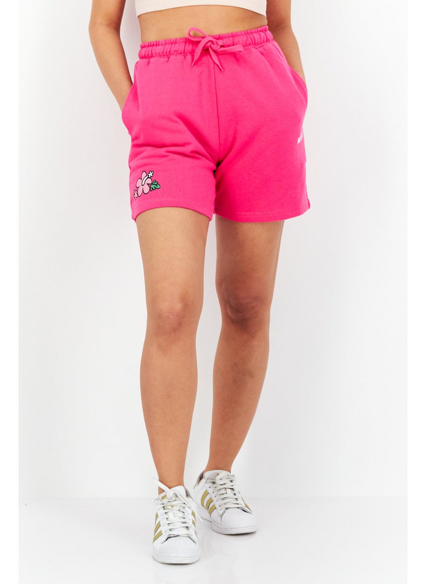 Women Regular Fit Brand Logo Drawstring Shorts, Pink - pzsku/Z704D33839357677842C4Z/45/_/1724350967/16610705-a642-43f6-9f45-83b47ae6628d