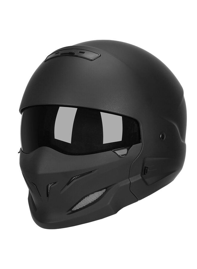 خوذة دراجة نارية كاملة الوجه مع قناع قابل للإزالة، خوذة موتوكروس للدراجات النارية والدراجات البخارية، لون أسود XL - Image 1