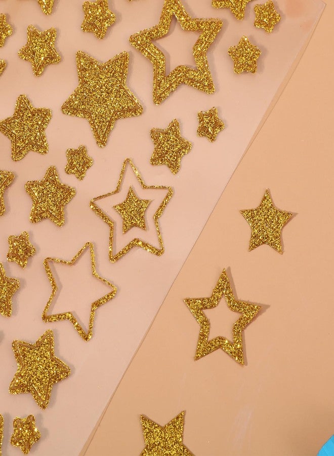 Aeaocvo 6 Sheets Gold Star Stickers, Self-Adhesive Glitter Star Stickers for Kids Reward for DIY Crafts Scrapbooks Christmas Halloween Home Decor - Image 5
