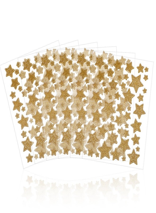 Aeaocvo 6 Sheets Gold Star Stickers, Self-Adhesive Glitter Star Stickers for Kids Reward for DIY Crafts Scrapbooks Christmas Halloween Home Decor - Image 1